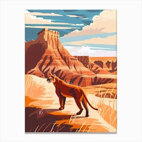 Cougar In The Desert Canvas Print