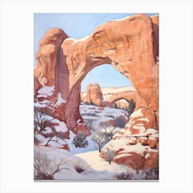 Dreamy Winter Painting Arches National Park United States 3 Canvas Print