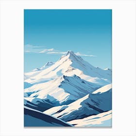 Gudauri   Georgia, Ski Resort Illustration 2 Simple Style Canvas Print