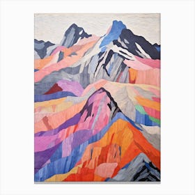 Ben Nevis Scotland 1 Colourful Mountain Illustration Canvas Print