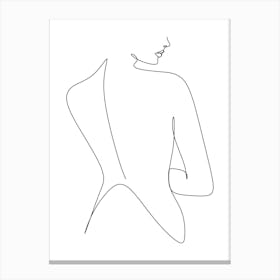 Continuous Line Drawing Of A Woman 2 Canvas Print