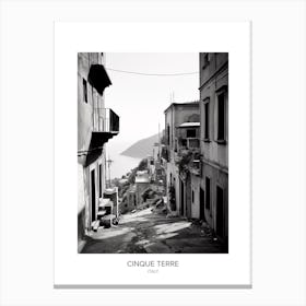 Poster Of Cinque Terre, Italy, Black And White Photo 2 Canvas Print