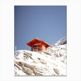 Swiss Alps Hut Canvas Print