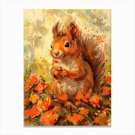 Squirrel In Autumn 1 Canvas Print