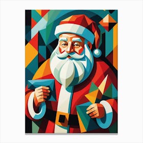 Watercolor Abstract Santa Claus Canvas Print