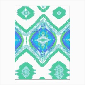 Turquoise And White Canvas Print