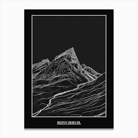 Beinn Bheoil Line Drawing 2 Poster Canvas Print