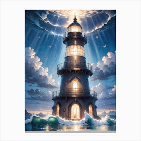 A Lighthouse In The Middle Of The Ocean 59 Canvas Print