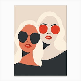 Two Women In Sunglasses 8 Canvas Print