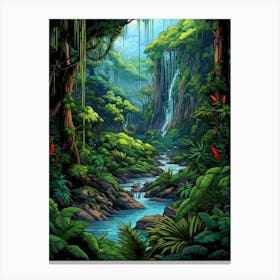 Atlantic Forest Pixel Art 2 Canvas Print