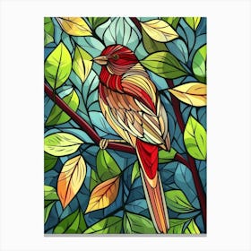 Stained Glass Bird 1 Canvas Print