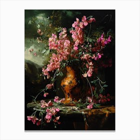 Baroque Floral Still Life Sweet Pea 1 Canvas Print