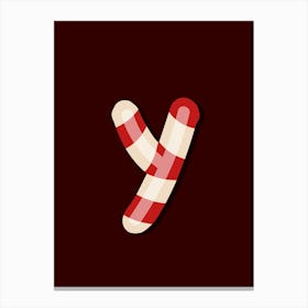 Candy Cane Christmas Letters Living Room Holiday Display 25 Canvas Print