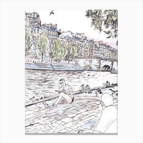 Seine River In August Canvas Print