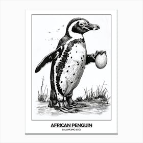 Penguin Balancing Eggs Poster 4 Canvas Print