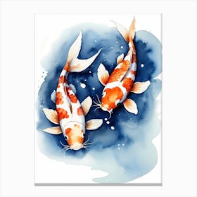 Koi Fish Watercolor Painting (29) Canvas Print