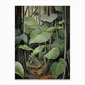 Vintage Jungle Botanical Illustration Taro 1 Canvas Print