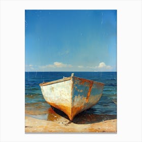 Old Boat On The Beach Canvas Print