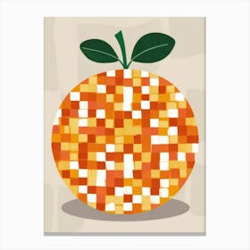 Orange Pixel Art 8 Canvas Print