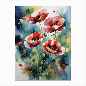 Poppy Flowers Abstract Canvas Print