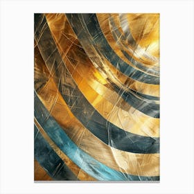Abstract Gold And Blue Abstract Painting Canvas Print
