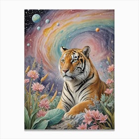 Rainbow Cosmic Tiger Canvas Print