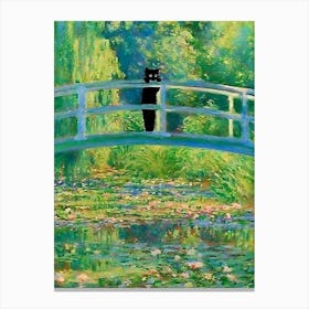 Cat On Bridge Canvas Print