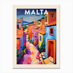 Gozo Malta 4 Fauvist Painting  Travel Poster Canvas Print