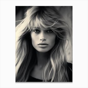 Black And White Photograph Of Brigitte Bardot 3 Canvas Print