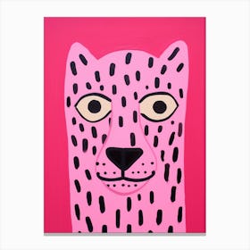 Pink Polka Dot Puma Canvas Print