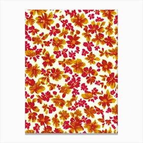 Firethorn Floral Print Warm Tones2 Flower Canvas Print