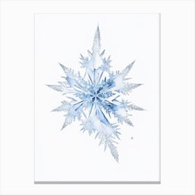 Crystal, Snowflakes, Pencil Illustration 5 Canvas Print