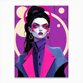 Sexy Girl in Creative Purple Illustration Canvas Print