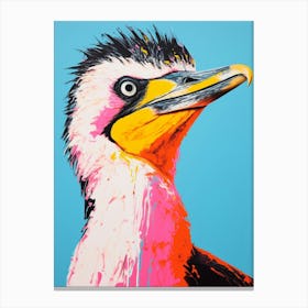 Andy Warhol Style Bird Cormorant 1 Canvas Print