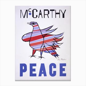 Mccarthy Peace Democratic Party Political Vintage Poster Canvas Print