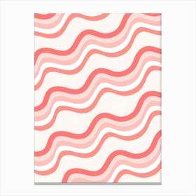 Pink And White Wavy Pattern Lienzos