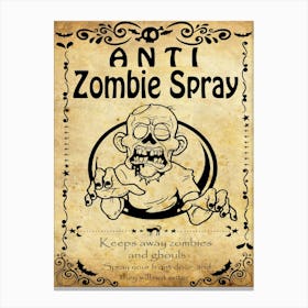 Anti Zombie Spray Canvas Print