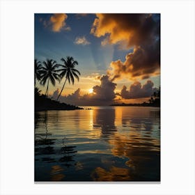 Sunset In The Pacific Ocean Canvas Print