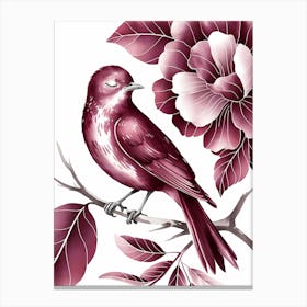 Bird On A Branch 12 Canvas Print