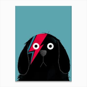 Dog Bowie Black Canvas Print