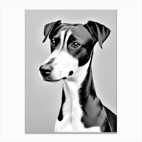 Manchester Terrier B&W Pencil dog Canvas Print