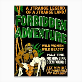 Forbidden Adventure, Movie Poster Canvas Print