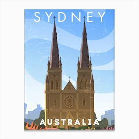 Sydney, Australia — Retro travel minimalist poster Canvas Print