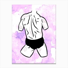 Digital Male Bum Canvas Line Art Print