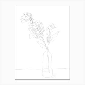 Branches Blooming Sunny Line Canvas Print