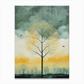 Tree In The Rain Canvas Print