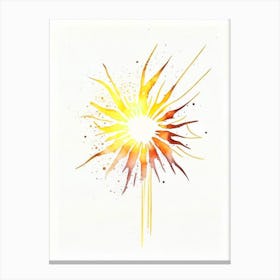 Sunburst Symbol Minimal Watercolour Canvas Print