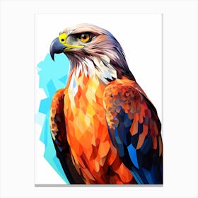 Colourful Geometric Bird Red Tailed Hawk 1 Canvas Print