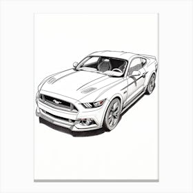 Ford Mustang Line Drawing 8 Canvas Print