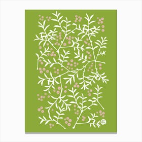 Twigs with berries [olive green] Canvas Print